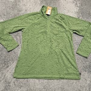 Eddie Bauer Fleece Womens Medium Quest 1/4 Zip Print Seapine Hiking